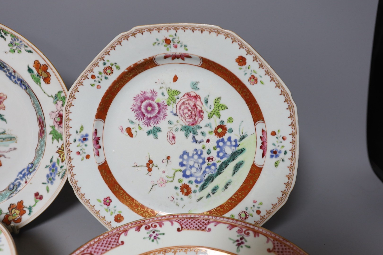 Ten various Chinese Export porcelain plates, 18th century and later